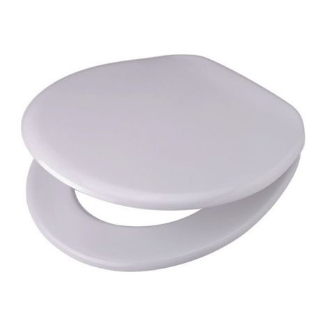 Pagette WC- siège V.I.P. blanc, axe de charnière traversant, Duroplast (1/2)