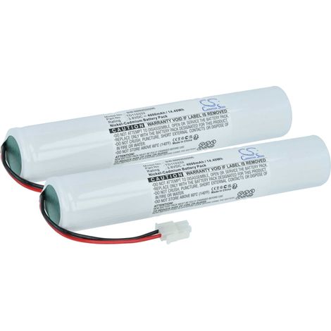 vhbw 2x Batterie compatible avec Schneider OVA 58911, OVA 329042820, OVA43064, OVA51028E éclairage d'issue de secours (4000mAh, 3,6V, NiCd)