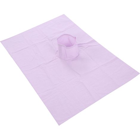 Housse de table de massage pour salon de beauté, en pur coton, avec ouverture pour le visage (70 x 100 cm), violet-bleu. (1/5)