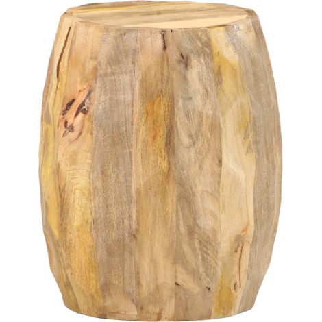 Drum Stool Brown with golden streaks Solid mango wood Medium vidaXL (1/5)
