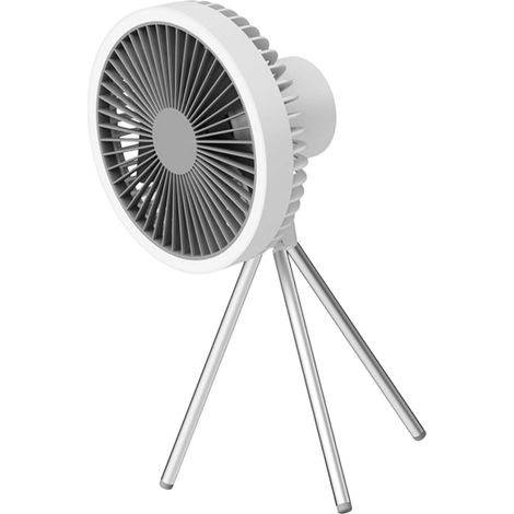 Mini ventilateur blanc – 4000mAh – Hauteur réglable – USB – LED – Extérieur/camping