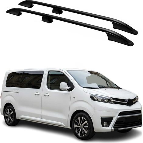 OMAC Barres de Toit longitudinales pour Toyota Proace 2016-2026 L1 Court Alu Noir (1/5)