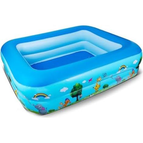 Aufblasbares Kinderbecken, 110 x 83 x 34 cm, aufblasbares Planschbecken, rechteckige Becken, aufblasbare Kinderbecken (1/5)