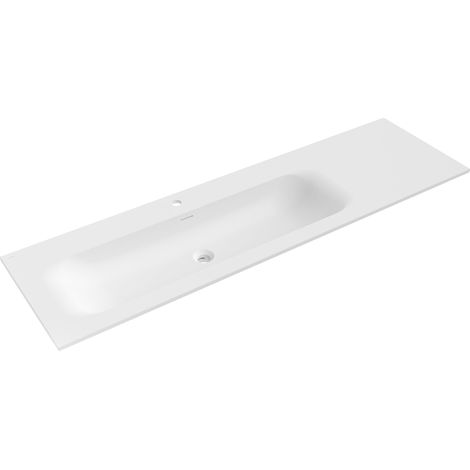 Mexen Vela lavabo empotrado en encimera izquierda 161 x 46,5 cm, blanco mate - 25231601L (1/3)