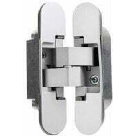 Bisagra invisible para puerta, juego de 2 bisagras invisibles para puertas pesadas, capacidad de carga 35 kg, ángulo de apertura de 180°, Zamak