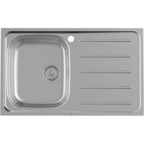 ROCA A873801A01 VICTORIA Fregadero 1 Cubeta Escurridor Derecha 80 cm Acero Inoxidable - ref: A873801A01