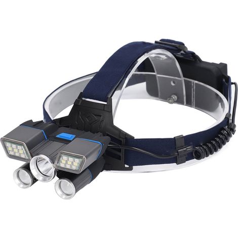 Wiederaufladbare Stirnlampe mit 9 Helligkeitsstufen, L2-LED, großer Reichweite, IPX4 wasserdicht, ideal für Arbeiten im Freien. (1/5)