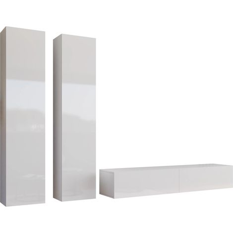 Conjunto de salón Venenou 103, Blanco + Blanco brillante (1/4)