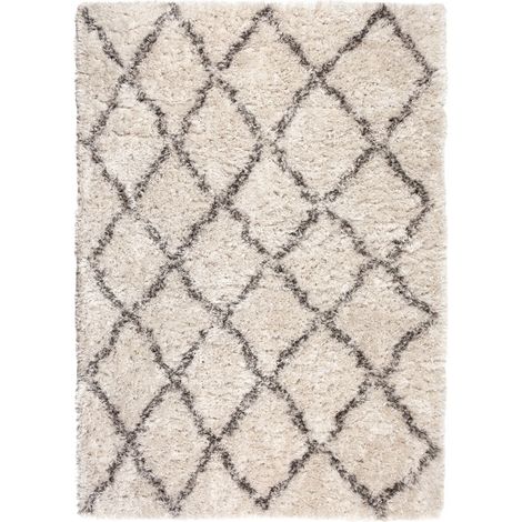 VIVARAISE - Tapis Vivaraise Malo - Tapis domestique en polyester et toile de jute, couleur blanche neige, 160 x 230 cm