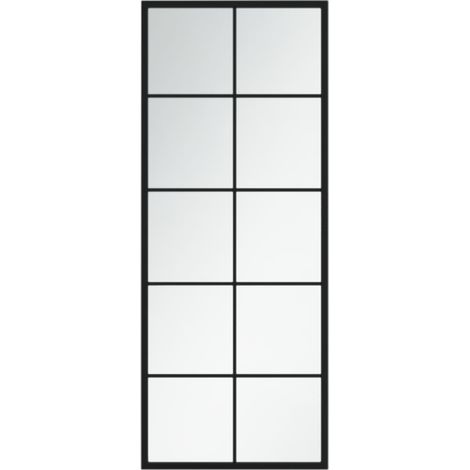 Miroir mural noir 100x40 cm métal