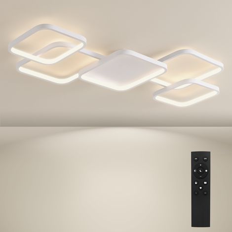 BAYHT Dimmable Ceiling Light with Remote Control, 56W LED Ceiling Lights Fixtures Brightness Adjustable, Modern Ceiling Lamp LED for Living Room Bedroom White (1/5)