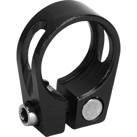 Leichte und stylische Schnellspann-Sattelstützenklemme aus Edelstahl für Fahrräder, schwarz. (1/5)