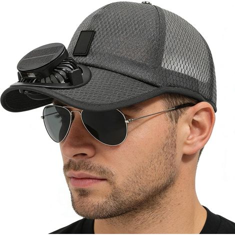 Chapeau ventilé Anti-UV 3 Vitesses 1000mAh USB et Charge Solaire (1/5)