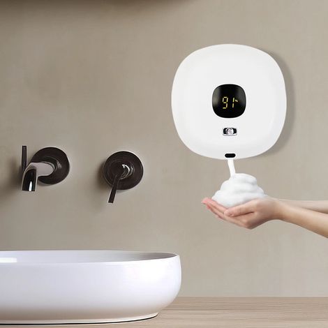 Distributeur de savon automatique 300ml, Distributeur de savon mural pour salle de bain et cuisine, Distributeur de savon automatique à capteur sans contact 5000-6000 mousse (1/5)