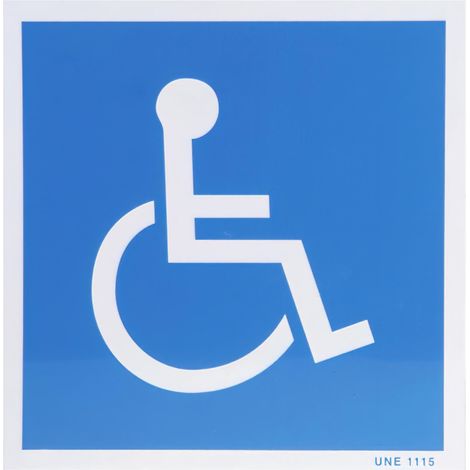 Cartel Minusvalidos Azul blanco  21x21 cm.
