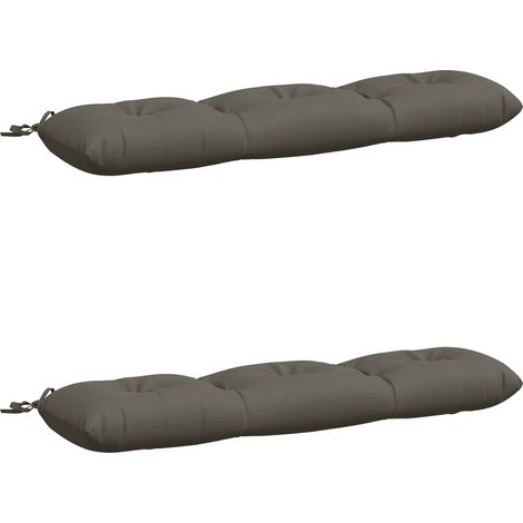 Coussins de banc 2 pièces VIANEN 100 % polyester Gris – aménagement extérieur