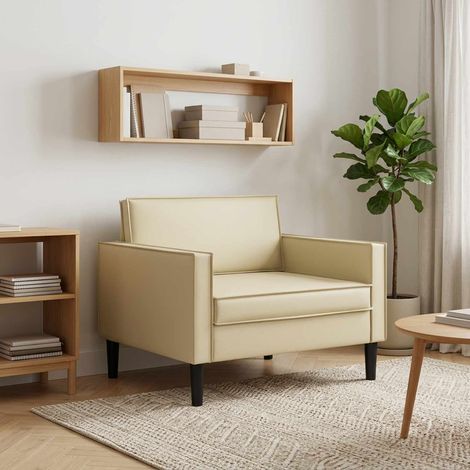 vidaXL Fauteuil XL Crème Simili cuir (1/5)