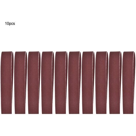 Bande abrasive, 10pcs Kit d'assortiment de bandes abrasives en oxyde d'aluminium, 760x25mm/30 x 1 pouce, ensemble de bandes abrasives pour le polissage de meulage du bois, des meubles(600) (1/5)