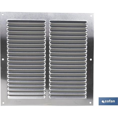 Grille de ventilation en aluminium 20 x 20 cm, 0,6 mm d'épaisseur, couleur naturelle.