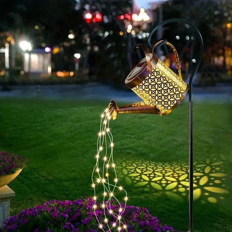 Lampadaire Solaire Jardin Cuivre avec Fontaine, Étanche, Lumière Chaude – Décoration Extérieure Terrasse, Pelouse et Patio (1/5)