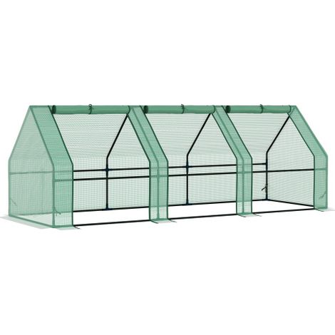 Gewächshaus Treibhaus Tomatenhaus Frühbeet 270x90x90cm grün für Garten Balkon & Pflanzen 
On-Site