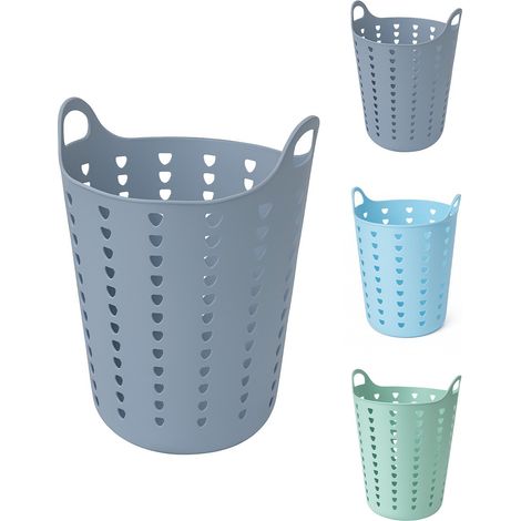 Cesto Ropa Sucia 60L y 26L con Agujeros Triangulares Cesta Colada Moderna Gris, Azul o Verde