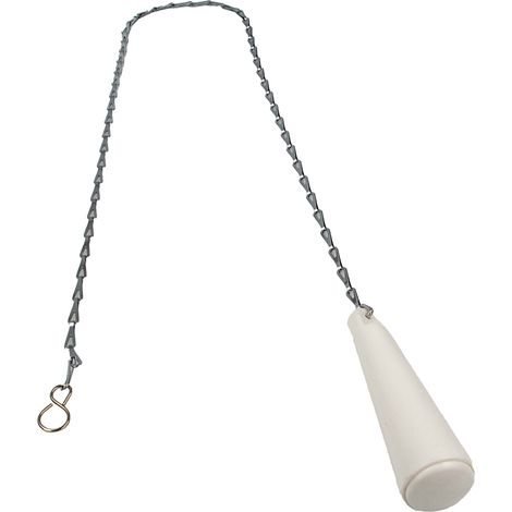 tecuro Klosettzug mit Patentkette 94 cm, Kunststoffgriff in weiß (1/4)