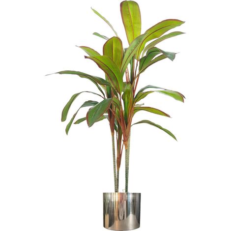 100cm Artificial Realistic Dracaena Tropical Plant with Silver Metal Plater (1/4)