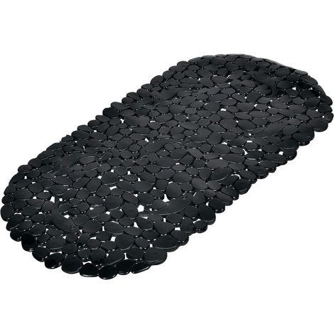 Tapis de douche antidérapant avec ventouse, design moderne, ovale, 65 x 35 cm (noir) (1/5)