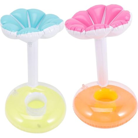 Aufblasbare Pool-Becherhalter, 2er-Set, bunte PVC-Becherhalter, schwimmendes Poolparty-Accessoire, Wasserspielzeug für Erwachsene und Jungen (1/5)
