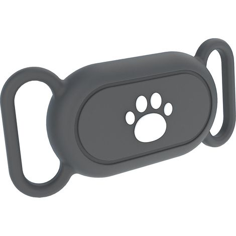 Étui en silicone pour traceur Bluetooth Samsung Galaxy SmartTag 2, protection pour chien/chat - Motif pattes multicolores gris (1/5)