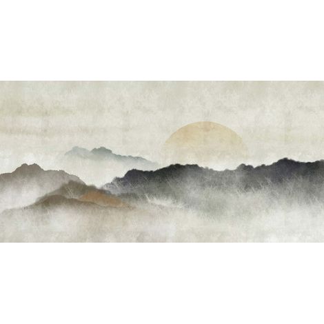 Papier peint panoramique coucher de soleil design Tapisserie panoramique paysage montagne pour bureau Papier peint panoramique original pour chambre (1/2)