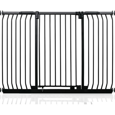 Safetots Extra Tall Elite Safety Gate, 143cm - 152cm, Matt Black, Extra Tall 96.8cm in Height, Pressure Fit Stair Gate