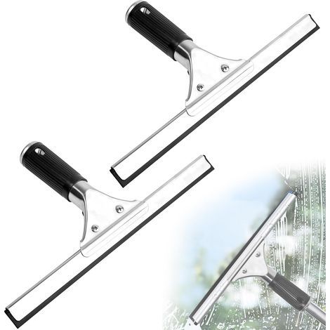 CCYKXA 2 Pcs Professional Window Squeegee, 25 cm Stainless Steel Window Squeegee, for Cleaning and Drying Glass, Tiles, Windows, Bathroom, to Remove All Traces of Water