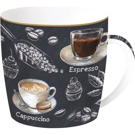 Barista-Tasse 35cl aus Porzellan in einer Metalldose - Easy Life