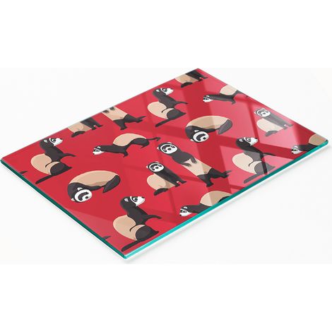 Planche décorative multifonctionnelle de cuisine en verre trempé Ferrets 80x52 cm (1/5)