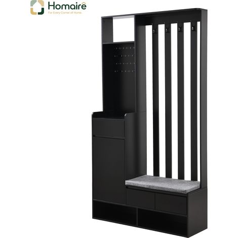 Meuble de rangement noir en mdf 100 x 35 x 180 cm HOMAIRE (1/5)