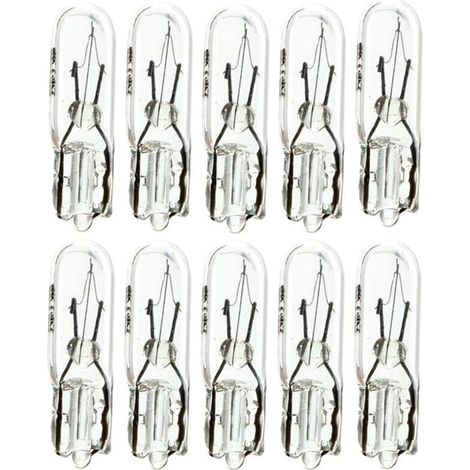 10 Ampoules T5 - 12V 1.2W W2x4.6d - Wedge Base - clignotant et tableau de bord (1/5)