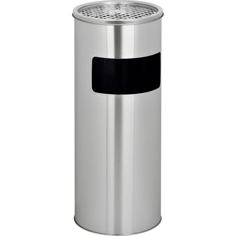 SVITA 30L Standaschenbecher Eimer Aschenbecher Mülleimer Ascher 60x25cm silber