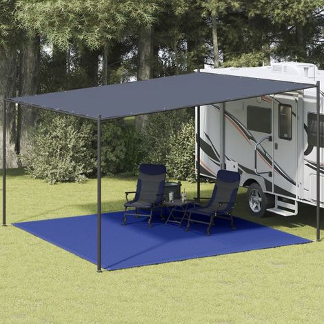 Tappeto da Tenda 400x400 cm Blu in HDPE