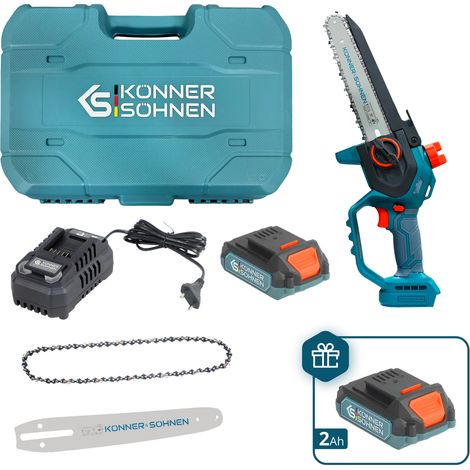 Mini-tronçonneuse sans fil Könner & Söhnen KS MCS20V-8 CASE PLUS, 20V, Guide 20 cm (8"), Coffret de transport (1/5)