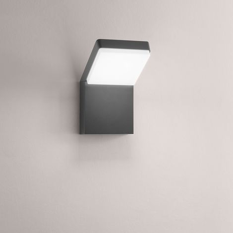 Applique Esterno Moderna Piega Alluminio Antracite Led 20W Dimmerabile Ip65 (1/2)