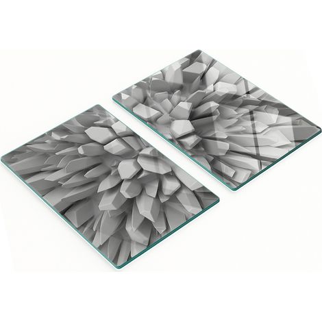 Set Küchenbretter aus gehärtetem Glas mit 3D-Druck, 2 x 40 x 52 cm (1/5)