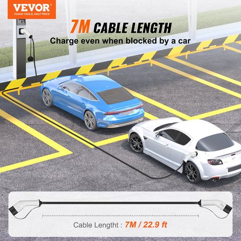 Câble de Recharge EV de Type 2 à Type 2 Chargement Monophasé Véhicule Électrique 32 A 22 kW 7 m IP66 Étanche avec Sac de Transport pour IEC62196 Véhicule Électrique Hybride Rechargeable CE TÜV (1/5)