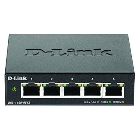 D-Link DGS-1100-05V2/E commutateur réseau Géré L2 Gigabit Ethernet (10/100/1000) Noir (1/3)