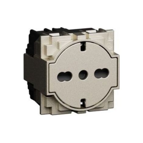 BTICINO Presa Flat Standard Tedesco e Bipasso 10/16A 250 V Ac - CHAMPAGNE living now - KC4140A16F
