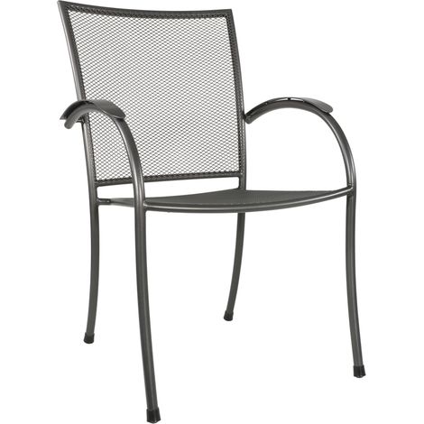Streckmetall Sessel ''Nordic'' anthrazit, stapelbar