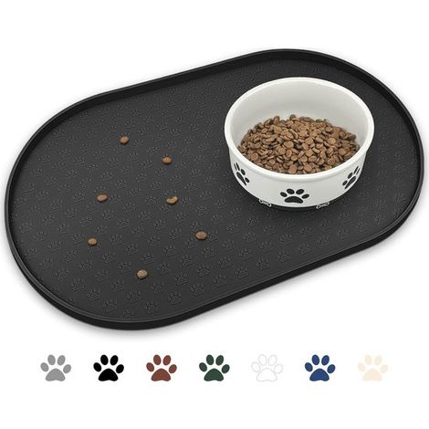 Tappetino antiscivolo per ciotola del cane, impermeabile, con bordo rialzato per evitare fuoriuscite. (1/5)