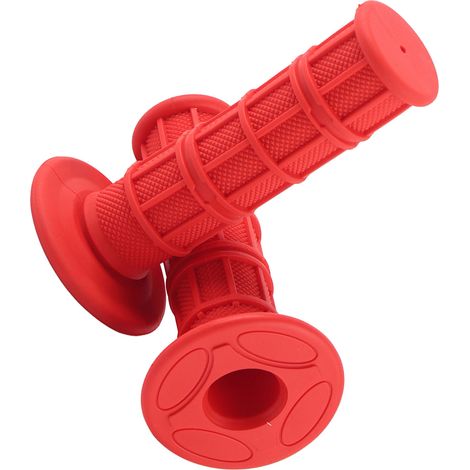 Poignées universelles en silicone rouge pour guidon moto, 22/25mm (7/8"), lot de 2 pièces (1/5)