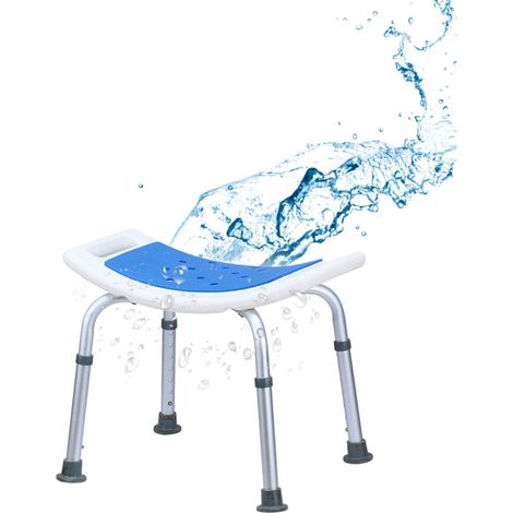 COSTWAY Taburete de Ducha Altura Ajustable Asiento de Baño de Aluminio Carga hasta 150kg Silla para Embarazadas y Mayores (1/5)